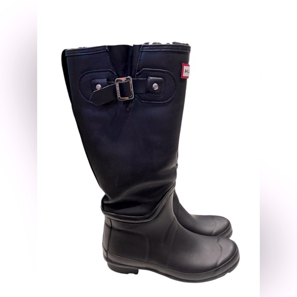 Original Hunter Tall Wellington Fur Lined Waterproof Rubber Rain Boot Size 6 - Picture 1 of 6